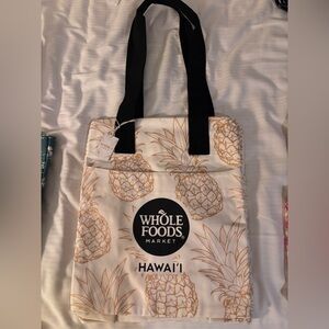 Whole Foods Hawaii-Exclusive Pineapple Hydro Tote Bag - Black and Cream